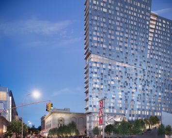 Average asking retail rents are rising in Downtown Brooklyn thanks to new construction projects like Two Trees' 300 Ashland.