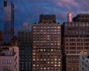 Rendering of 70 Charlton Street in Hudson Square.