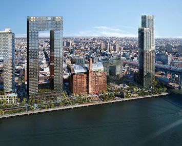 A rendering of full Two Trees Managment's Domino Sugar development site.