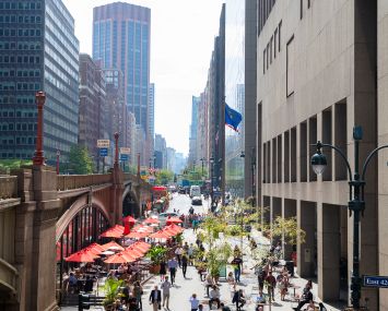 More than thirty years after first envisioned as part of the Grand Central Partnership’s
Master Plan for Midtown East, Pershing Square Plaza (West) is a welcome oasis of public
space for the community.