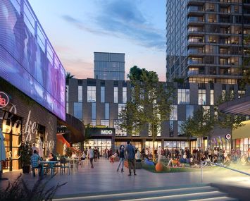 A rendering of District NoHo in North Hollywood, which will include 1,500 apartment units, 500,000 square feet of office, and 100,000 square feet of retail space.