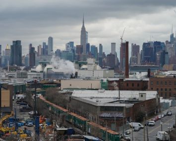 A view of a city skyline.