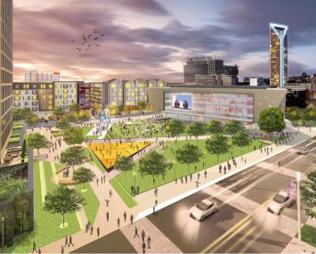 Rendering of the proposed Brooklyn Village mixed-use development in Charlotte, North Carolina.