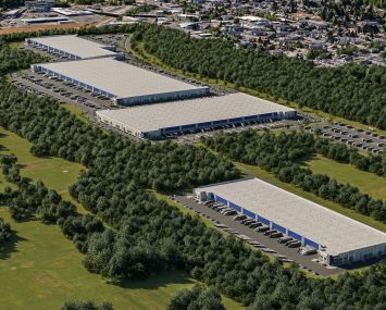 A rendering for Bridge Industrial's planned Bridge Point Tacoma project.