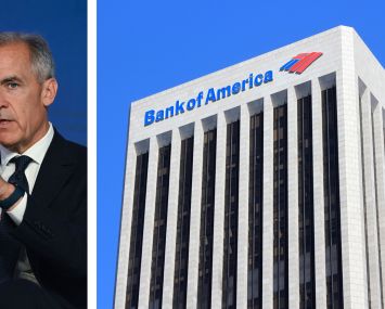 Brookfield Asset Management Chair Mark Carney and Bank of America Plaza, Los Angeles.