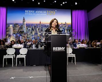 Gov. Kathy Hochul speaks at REBNY's 129th annual gala.
