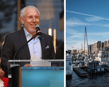 Hoffman & Associates Founder and Chairman Monty Hoffman, and the 3.5 million-square-foot commercial district The Wharf.