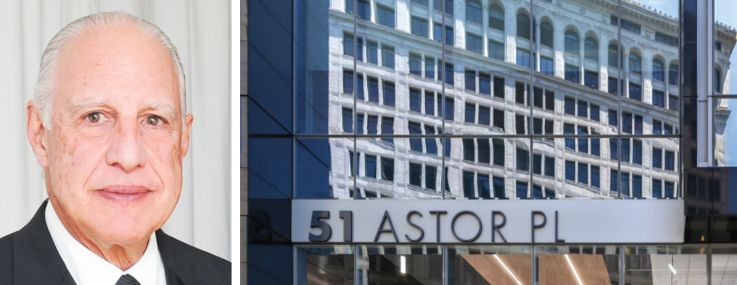 Edward Minskoff Equities' Edward Minskoff, JLL's Paul Glickman, and 51 Astor Place.