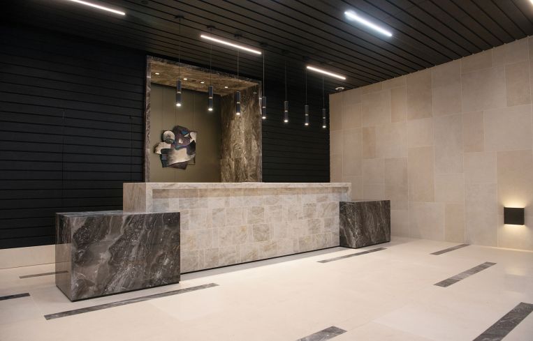 The communal lobby at 1520 First Avenue.